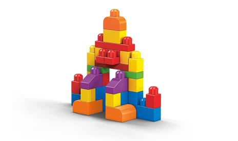 Mega Sacca Ecologica Blocchi da Costruzione con 60 Pezzi, colore Azzurro, Giocattolo per Bambini 1+ Anni. Mattel (DCH55) - 4