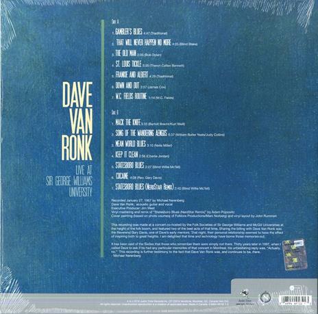 Live at Sir George Williams (Limited Edition) - Vinile LP di Dave Van Ronk - 2