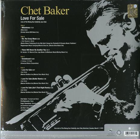 Love for Sale. Live - Vinile LP di Chet Baker - 2