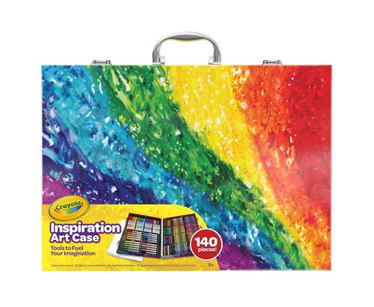 Crayola valigetta colori arcobaleno  kit creativo con 140 pezzi assortiti, età consigliata: 5-10 anni