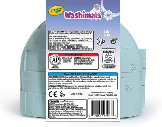 CRAYOLA- Washimals Arctic Adventure, Set Iglù Artico, per Colorare e Fare Il Bagnetto ai Cuccioli, attività Creativa e Regalo per Bambini, da 3 Anni, Colori Assortiti, 74-7477 - 3