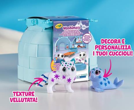 CRAYOLA- Washimals Arctic Adventure, Set Iglù Artico, per Colorare e Fare Il Bagnetto ai Cuccioli, attività Creativa e Regalo per Bambini, da 3 Anni, Colori Assortiti, 74-7477 - 5