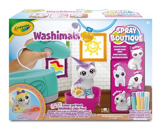 Washimals Pets - Spray Boutique Set attività Colora Lava Ricolora con 4 Cuccioli - 74-7517