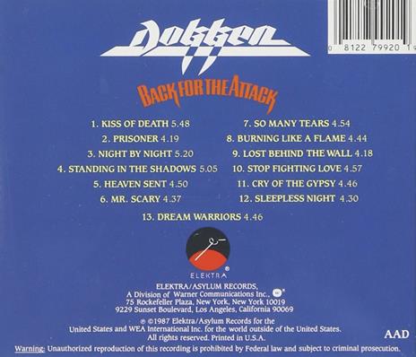 Back for the Attack - CD Audio di Dokken - 2