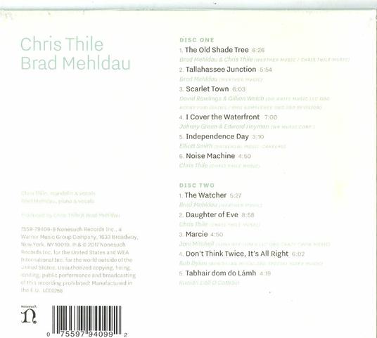 Chris Thile & Brad Mehldau - CD Audio di Brad Mehldau,Chris Thile - 2