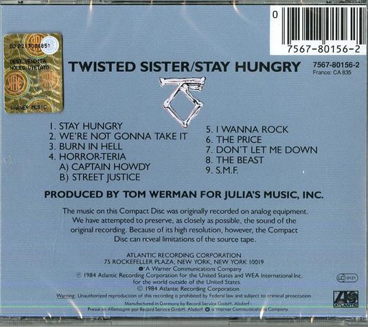 Stay Hungry - CD Audio di Twisted Sister - 2