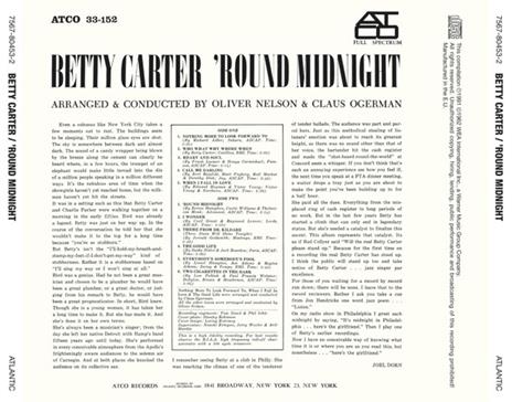 Round Midnight - CD Audio di Betty Carter - 2