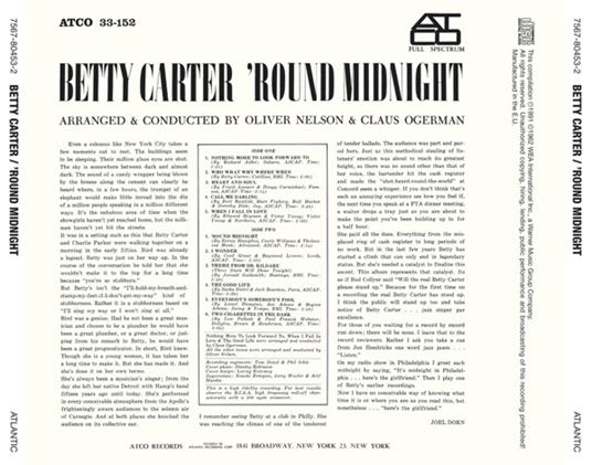 Round Midnight - CD Audio di Betty Carter - 2