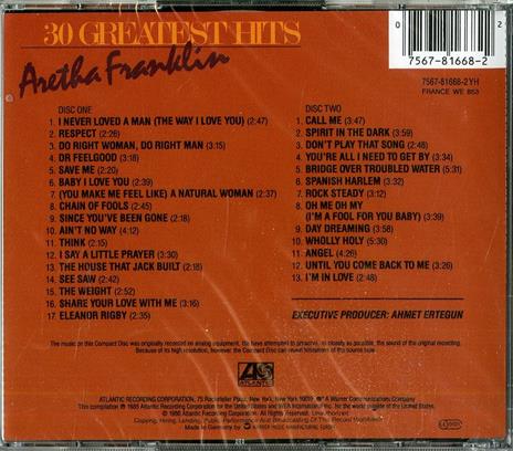 30 Greatest Hits - CD Audio di Aretha Franklin - 2