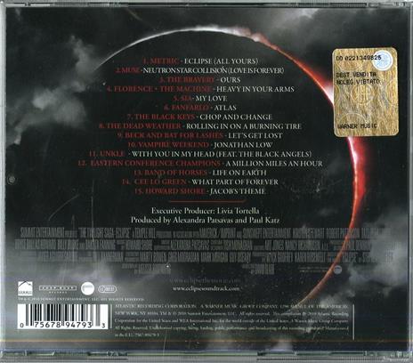 The Twilight Saga. Eclipse (Colonna sonora) - CD Audio - 2