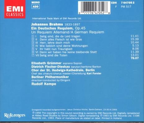 Un Requiem tedesco (Ein Deutsches Requiem) - CD Audio di Johannes Brahms - 2