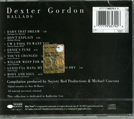 Ballads - CD Audio di Dexter Gordon - 2
