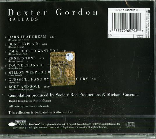 Ballads - CD Audio di Dexter Gordon - 2