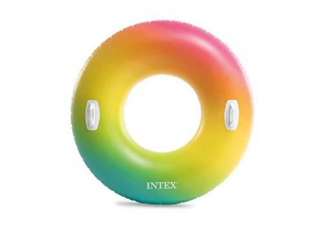 Intex Salvagente D.119 Cm C/Maniglie Ciambellone, Colore Arancio/Verde/Blu/Rosso, 122 cm, 58202