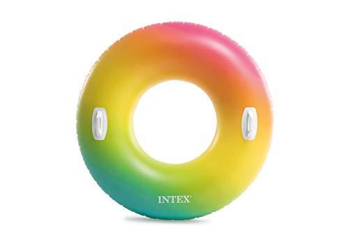 Intex Salvagente D.119 Cm C/Maniglie Ciambellone, Colore Arancio/Verde/Blu/Rosso, 122 cm, 58202