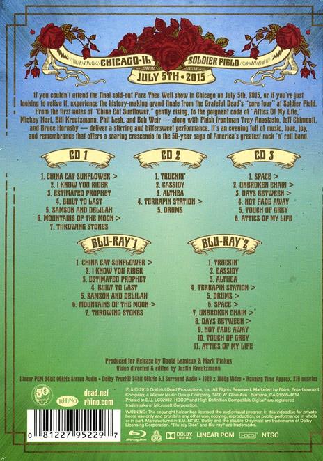 Fare Thee Well - CD Audio + DVD + Blu-ray di Grateful Dead - 2