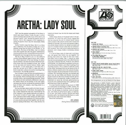 Lady Soul (180 gr.) - Vinile LP di Aretha Franklin - 2