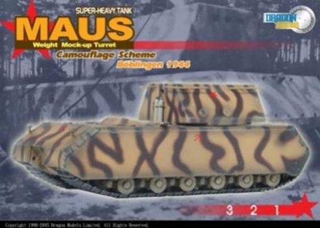 Maus Super-Heavy Tank Weight Mock-Up Turret Camouflage Scheme Boblingen 1944 1:72 Model Ripdar 60157