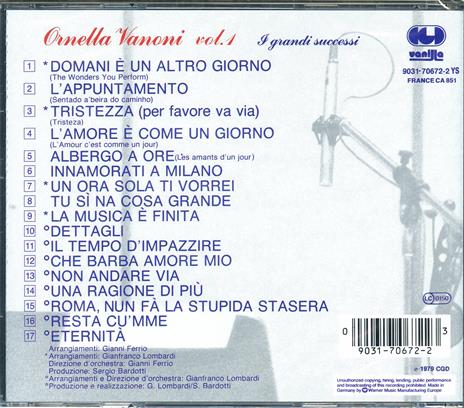 I grandi successi vol.1: Oggi le canto così - CD Audio di Ornella Vanoni - 2
