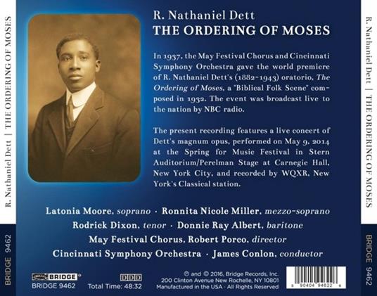 Ordering Of Moses - CD Audio di R.N. Dett - 2