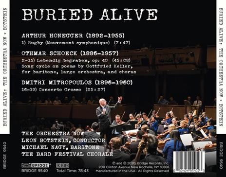 Buried Alive - CD Audio di Leon Botstein - 2