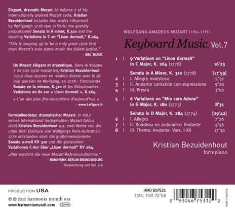 Sonate K310, K284 - CD Audio di Wolfgang Amadeus Mozart,Kristian Bezuidenhout - 2