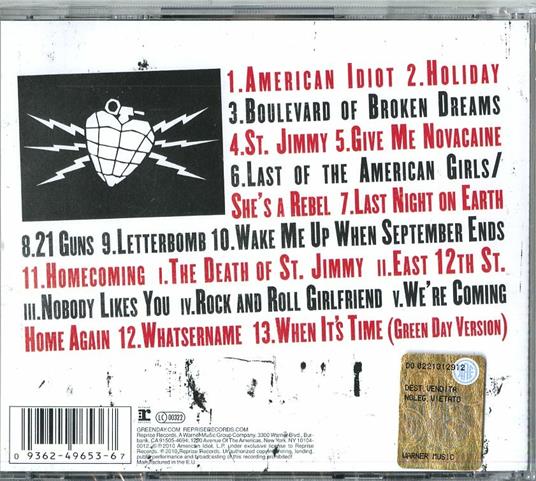 Green Day. American Idiot (Colonna sonora) (Selections from the Original Broadway Cast Recording) - CD Audio - 2