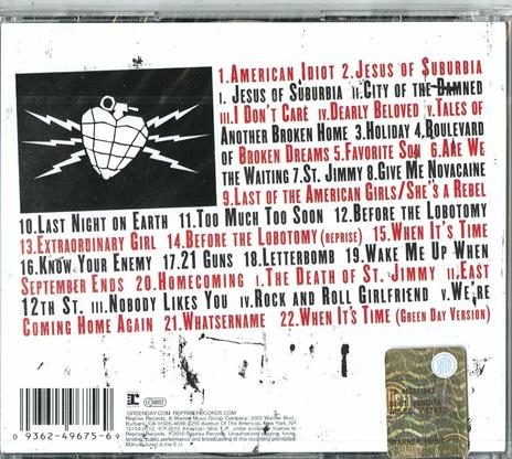 Green Day. American Idiot (Colonna sonora) (Original Broadway Cast Recording) - CD Audio - 2