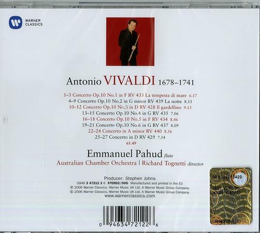 Concerti per flauto - CD Audio di Antonio Vivaldi,Emmanuel Pahud,Australian Chamber Orchestra,Richard Tognetti - 2