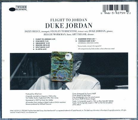 Flight to Jordan (Rudy Van Gelder) - CD Audio di Duke Jordan - 2