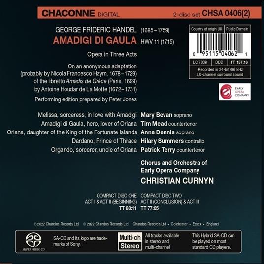 Amadigi di Gaula - SuperAudio CD di Georg Friedrich Händel,Early Opera Company - 2