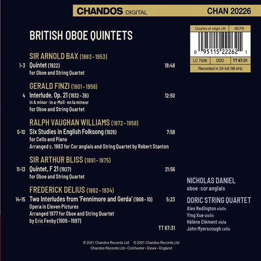 British Oboe Quintets - CD Audio di Nicholas Daniel - 2