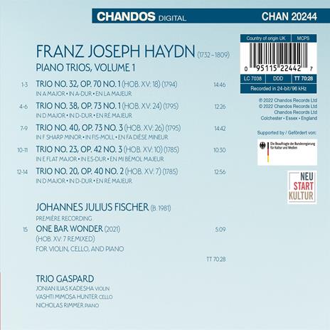 Complete Piano Trios vol.1 - CD Audio di Franz Joseph Haydn,Trio Gaspard - 2