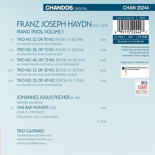 Complete Piano Trios vol.1 - CD Audio di Franz Joseph Haydn,Trio Gaspard - 2