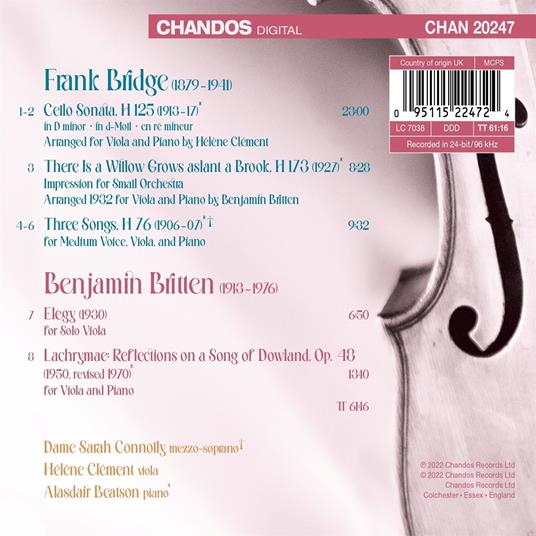 Works For Viola - CD Audio di Benjamin Britten,Frank Bridge - 2