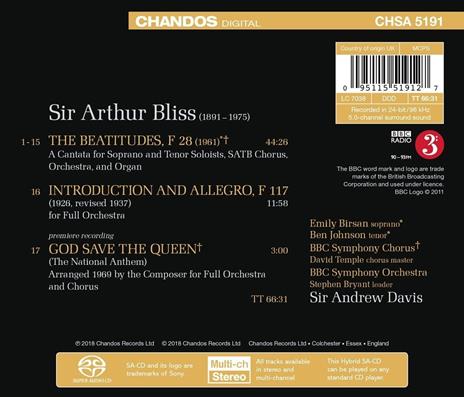 The Beatitudes (SACD) - SuperAudio CD di Sir Arthur Bliss - 2