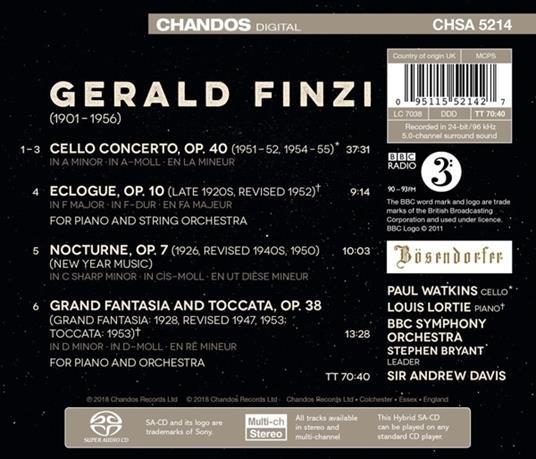 Musica Orchestrale (SACD Ibrido Multicanale) - SuperAudio CD ibrido di Andrew Davis,BBC Symphony Orchestra,Gerald Finzi - 2