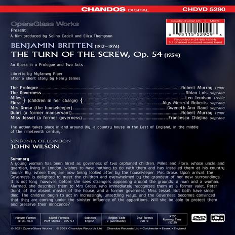 The Turn of the Screw (DVD) - DVD di Benjamin Britten,Sinfonia of London - 2