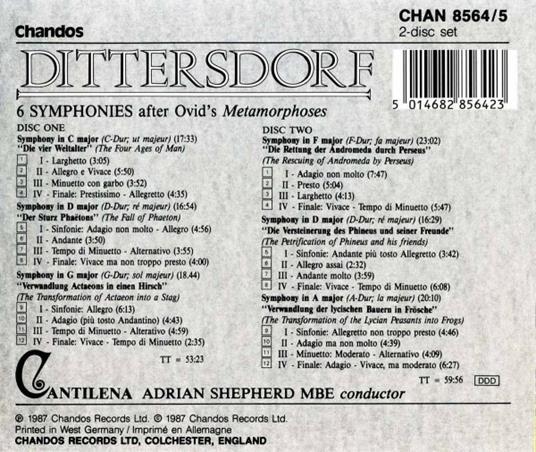 6 Sinfonie - CD Audio di Karl Ditters Von Dittersdorf - 2
