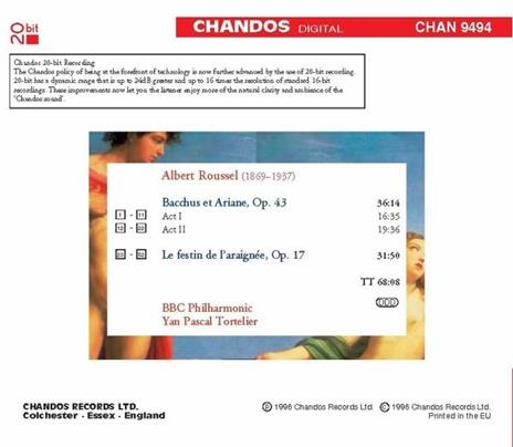 Bacchus et Ariane - Le festin de l'araignée - CD Audio di Albert Roussel - 2