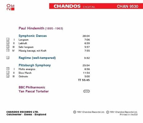 Sinfonia Pittsburgh - Danze - CD Audio di Paul Hindemith - 2