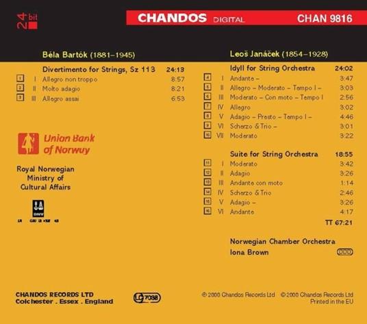 Opere orchestrali - CD Audio di Leos Janacek,Bela Bartok - 2