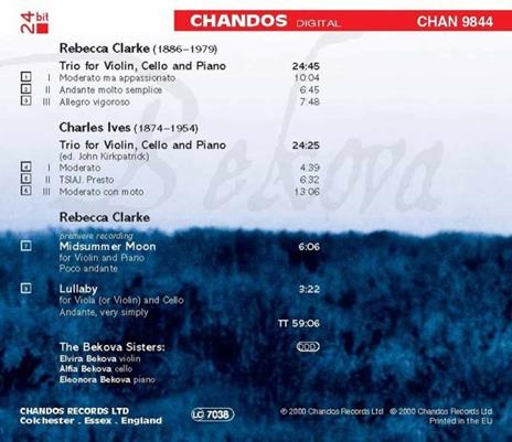 Trii con pianoforte - CD Audio di Rebecca Clarke - 2