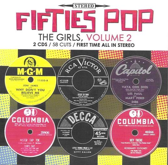 50s Pop Girls V2-54 Cuts-100% First Time - CD Audio