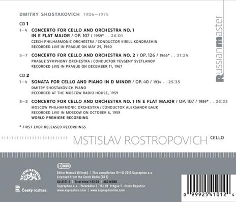 Rostropovich Plays Shostakovich - CD Audio di Dmitri Shostakovich,Mstislav Rostropovich - 2