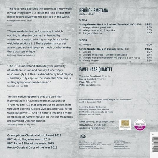Quartetti per archi n.1 e n.2 - Vinile LP di Bedrich Smetana,Pavel Haas Quartet - 2