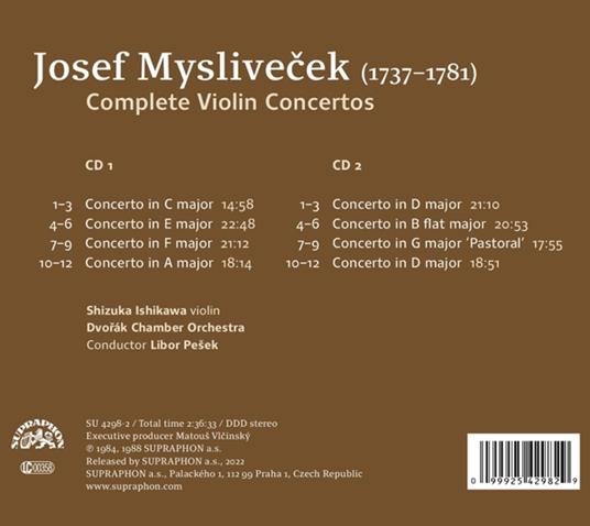 Complete Violin Concertos - CD Audio di Josef Myslivecek - 2