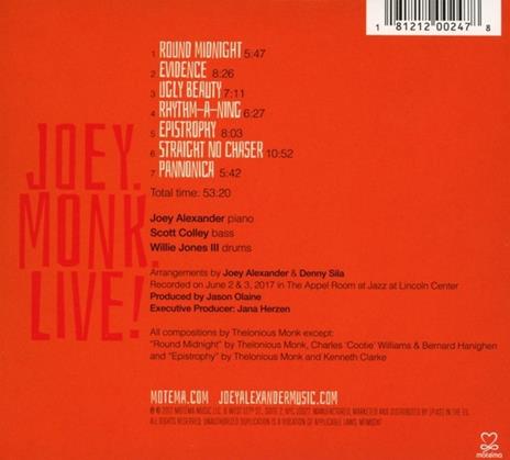 Joey Monk Live - CD Audio di Joey Alexander - 2