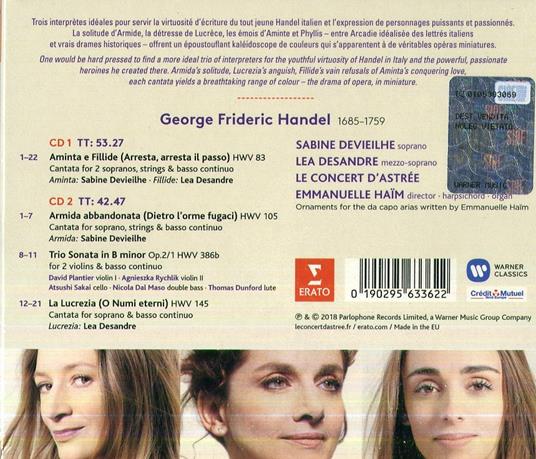 Cantate italiane - CD Audio di Emmanuelle Haim,Georg Friedrich Händel,Le Concert d'Astrée,Sabine Devieilhe - 3