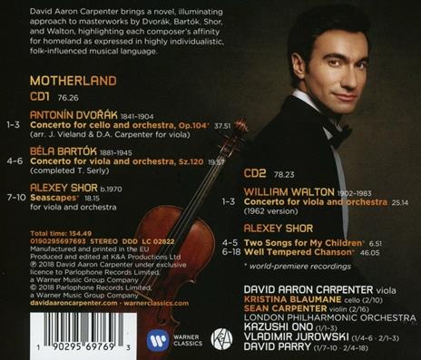Motherland. Musiche di Bartok, Dvorak, Shor, Walton - CD Audio di London Philharmonic Orchestra,David Aaron Carpenter - 2